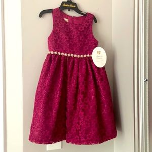 Burgundy flower 🌺 print lace dress